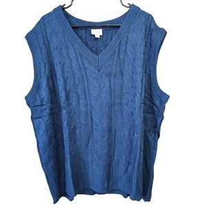 LuLaRoe Nadia Knit Sweater Tank Sleeveless Navy Women's Size 2XL